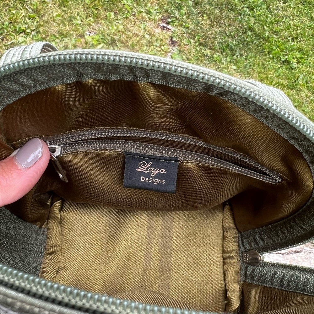 Laga Elegant Olive Green Embroidered Women's Bag - Picture 4 of 5